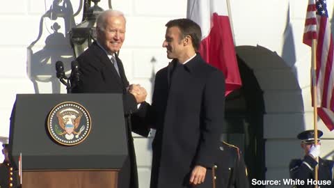 The Endless Grasp: Biden Shakes Emmanuel Macron's Hand for Incredibly Awkward 42 Seconds