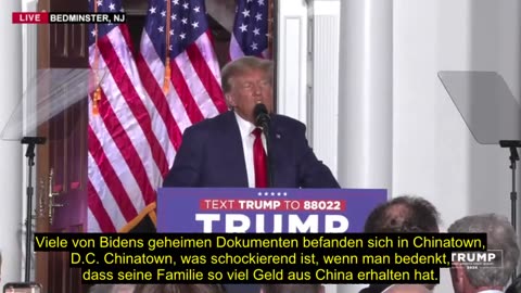 Präsident Trump hält eine Rede in Bedminster, NJ 14.06.2023 (automatische Untertitel)