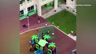 Children play game seen on Netflix hit 'Squid Game'