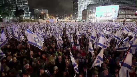 Tel Aviv / Israel - Anti-government protesters rally - 18.03.2023