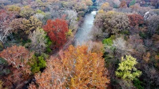 Drone View Kankakee River State Park Mouth of Rock Creek 4K