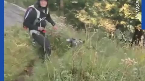 Paraglider Goes Flying With His Pet Dog