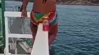 Woman Falls Into Water