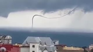 huge waterspout in the black sea russia