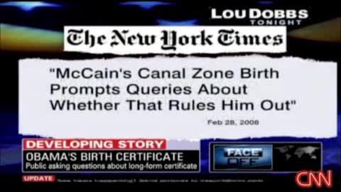 Lou Dobbs CNN questions Obama's birth certificate