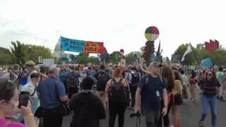 Climate Protestors Fill Intersection By The Capitol Building