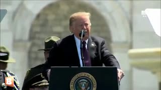 President Donald Trump speaks at police memorial