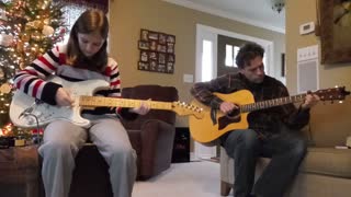 Silent Night Guitar Duet - Father and Daughter