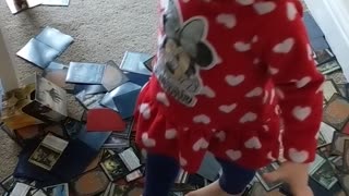 Kid Makes A Mess Of Dad's Magic Cards