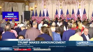 President Donald Trump making an announcement.