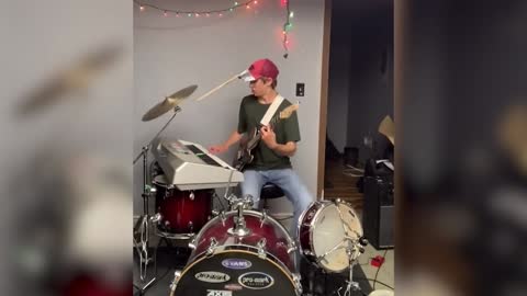 Teen Plays "ROCKY THEME SONG" With 4 Instruments At The Same Time