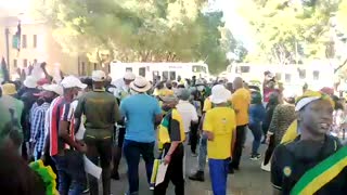 ANC Supporters outside the Bloemfontein Magistrates Court