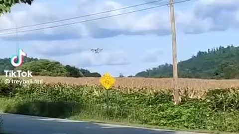 drones spraying crops