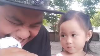 Dad Surprises Daughter While Opening a Milk