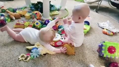 Funny Twins Baby Playing Together !!