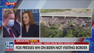 Doocy challenges Jen Psaki on why Biden has never visited the border.