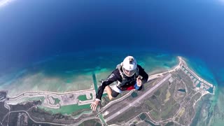 sky diving over bahamas .