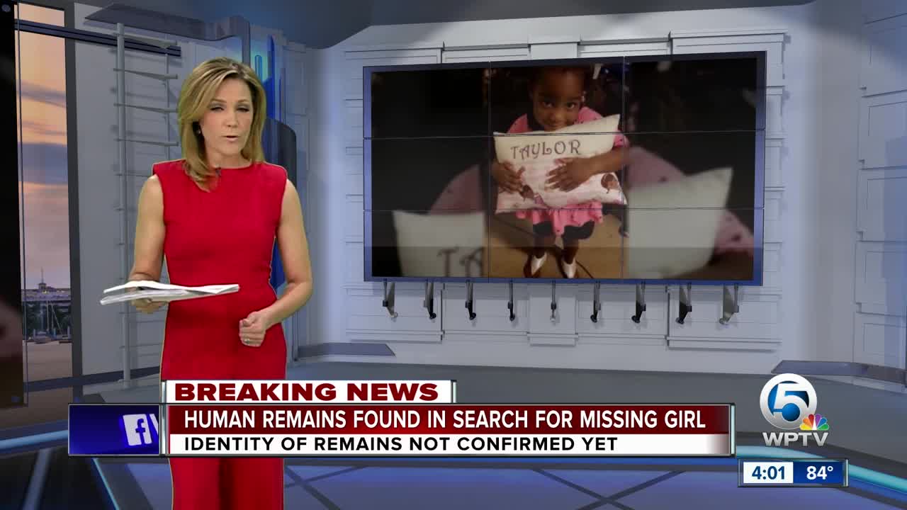 Human remains found in search for missing 5-year-old Florida girl, Taylor Williams