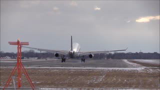 Plane landing at a major airport in the united states