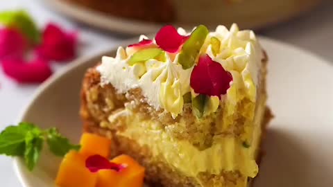 Mango Saffron Shrikhand Cavity Cake