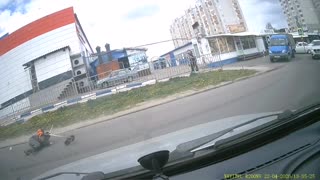 Road Worker Clipped by Careless Driver