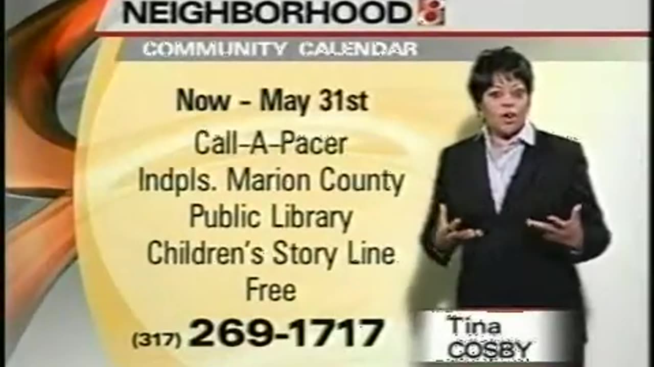 April 29, 2004 Tina Cosby Indianapolis Community Calendar