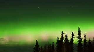 Dancing Northern Lights Over North Pole, Alaska