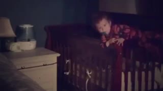 Baby instantly regrets escaping from his crib