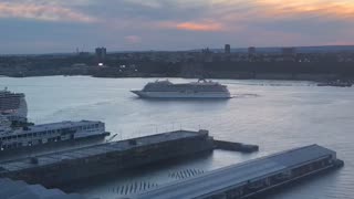 Cruise Ship Time Lapse NYC Sunset