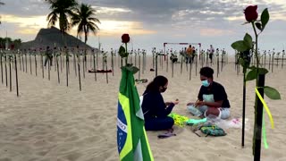 Red roses mark Brazil's 500,000 COVID-19 deaths
