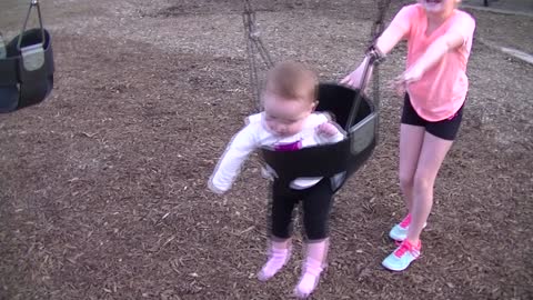 Baby's First Swing Ever! Part 2 of 2