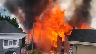Massive fire captured on camera in Vancouver, Canada