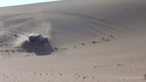 Driving in the sands of the Gobi Desert on the Silk Road in China