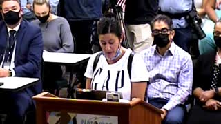 Woman speaks out at Natomas Unifed School District School Board meeting