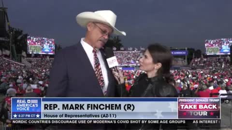 Mark Finchem Real America's Voice Interview at Iowa Trump Rally 10/9/2021