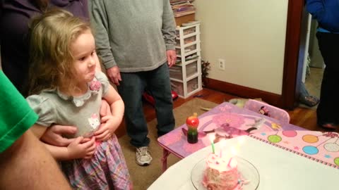 Crying toddler ruins birthday party