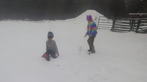 Girls play Idaho snow