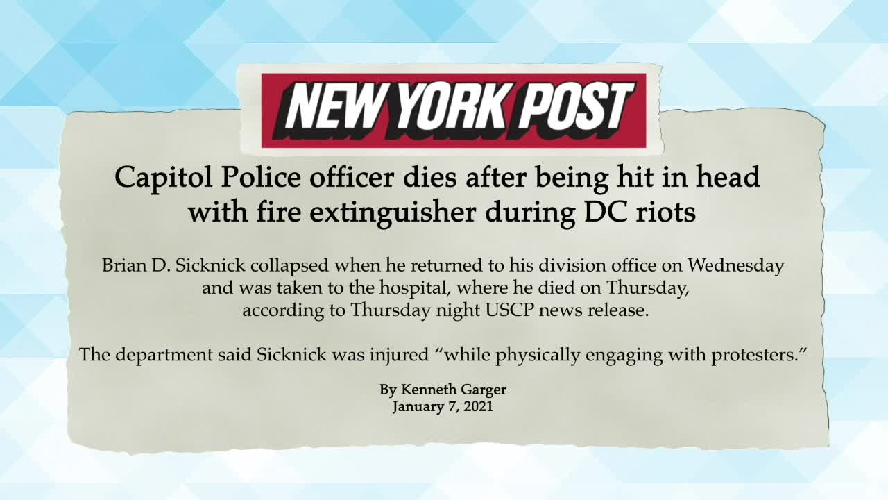 Capitol police officer killed after being hit in the head ...