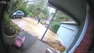 Porch Pirate Caught in the Act Desperately Tries to Lie