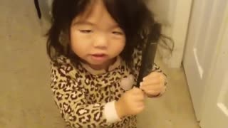 Toddler Hysterically Gets Comb Stuck In Her Hair