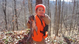 Little Girl Squirrel hunting