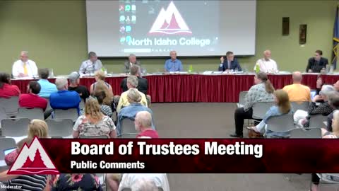 William - Public Comment North Idaho College Board of Trustees August Meeting