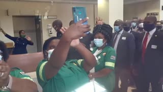 President Cyri Ramaphowsa Arrives at the Khayelitsha District hospital