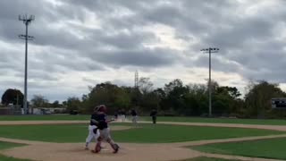 Catcher throws out stealing base runner