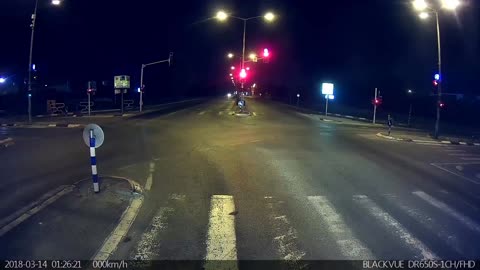 Extreme close call with driver plowing through red light