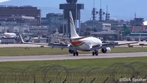 Niger Government Boeing 737-700BBJ landing at Geneva Airport.