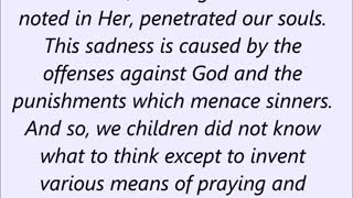 SISTER LUCIA FROM FATIMA INTERVIEW 1957