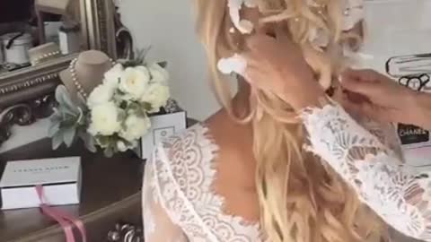 Stunning floral bridal hair extension tutorial