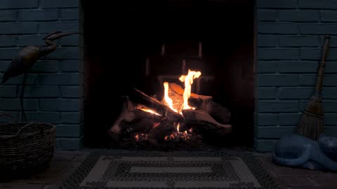 Cozy Fire and Storm Indoor Fireplace Ambience - 1 Hour Scenic Video