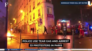 Bordeaux Town Hall Set Ablaze In French Pension Reform Protests